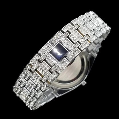 Luxury Bust Down Date VVS Iced Out Diamond Watch – Hip Hop Style Timepiece