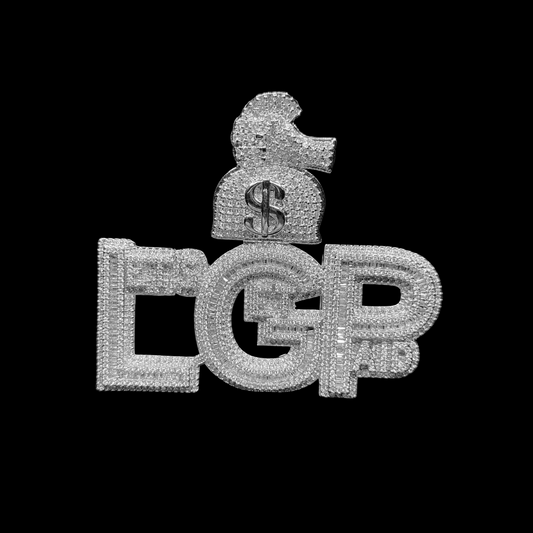 LGP Let's Get Paid Iced Out Letter Diamond Pendant Necklace – Custom Hip Hop Jewelry for Men