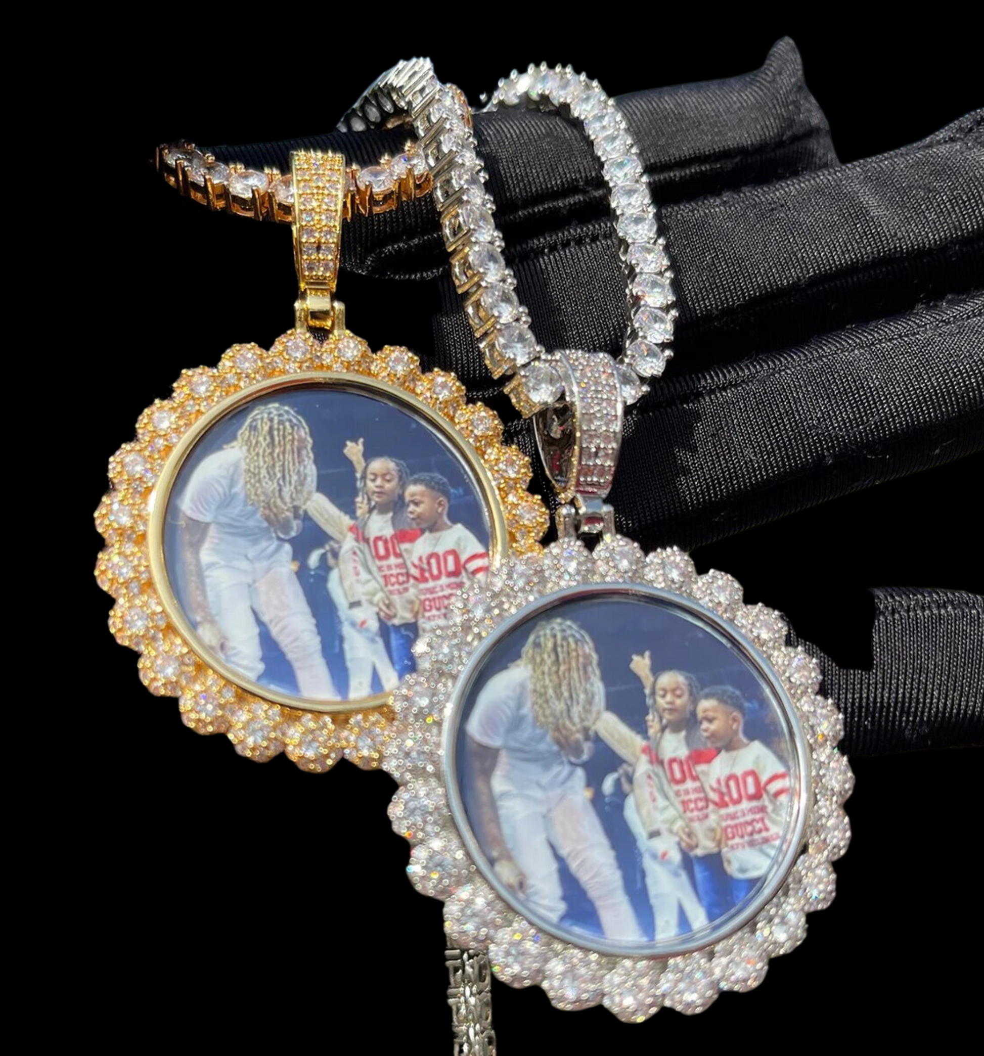 Flower Tennis Custom Photo Picture Pendant Necklace 
