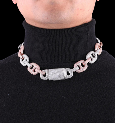 20MM VVS Duo Link Iced Out Diamond Necklace Chain – Luxury Hip Hop Jewelry for Men & Women