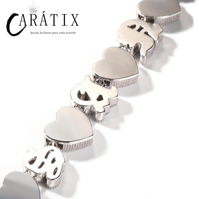 CARÁTIX Heart Link Chain | 3A+ CZ Iced Out Heavy Hip Hop Necklace for Men