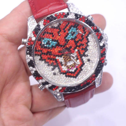 5 Time Zone Iced Out Watch S925 Hip Hop Silicone | Caratix