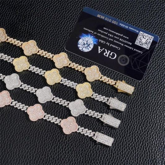 6mm Full-Iced Moissanite -Cut Cuban Chain in S925 Sterling Silver - CaratixJewelry