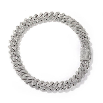 CARÁTIX 20mm 3-Row Square Cuban Link Chain Necklace – CZ Iced Out Heavy Hip Hop Bling Jewelry for Men | Rapper Gift - CaratixJewelry