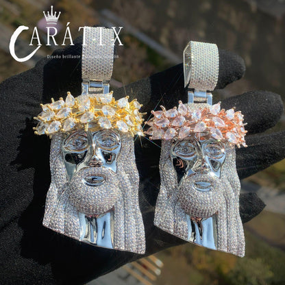 Hip Hop Jesus Head Pendant Necklace | Iced Out Zircon Water Drop Halo Design | Vintage Style Jewelry