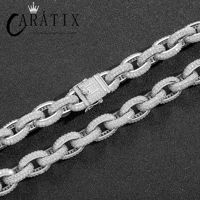CARÁTIX Beads Cross Chain | 5A+ CZ Iced Out Hip Hop Necklace for Men