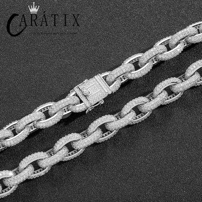 CARÁTIX Beads Cross Chain | 5A+ CZ Iced Out Hip Hop Necklace for Men