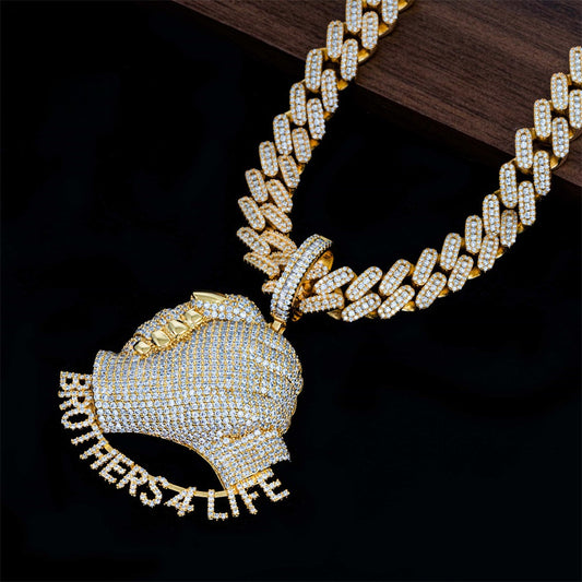 Luxury Full Pave Moissanite/Zircon Lettering Necklace - Eternal Vow Hip Hop Pendant | Caratix