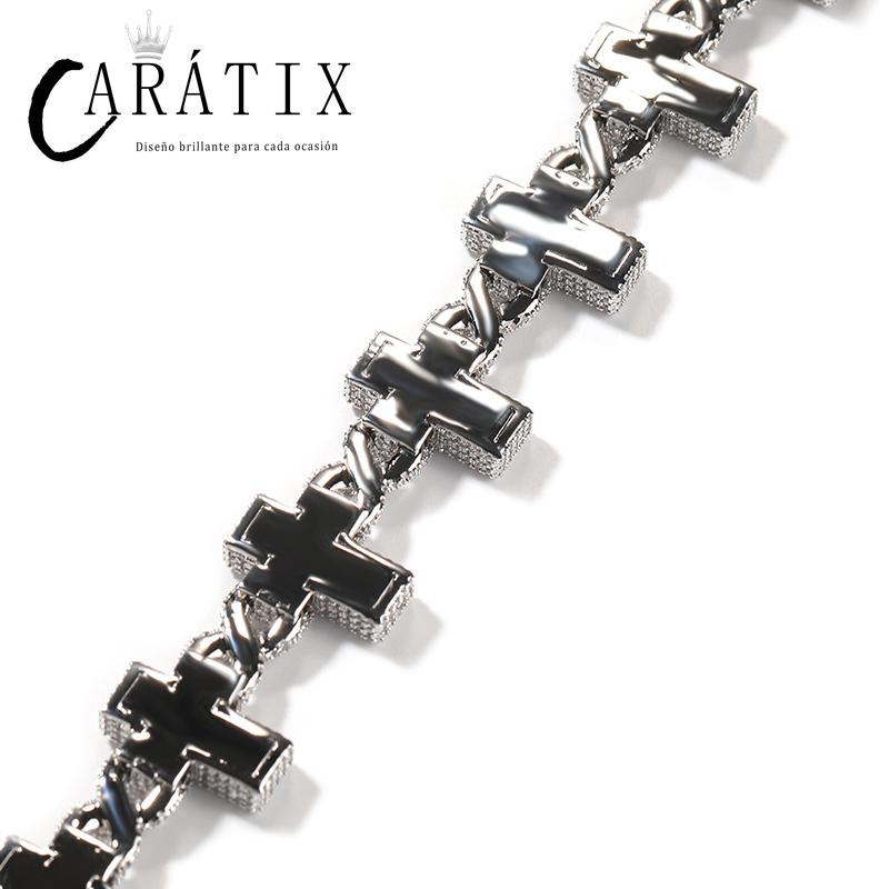 CARÁTIX Infinity Cross Link Chain Necklace – 5A+ CZ Iced Out Hip Hop Bling Jewelry for Men | Gold & Silver Rapper Gift