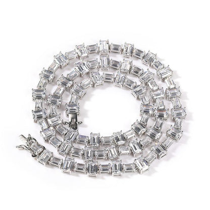 CARÁTIX - Hip Hop Pink White Square CZ Stone Bling Iced Out Tennis Link Chain Chokers Necklaces for Men Women Unisex Rapper Jewelry Valentine's Day Gift for Men & Girls & Boys Mothers' Day Gift #Springtok