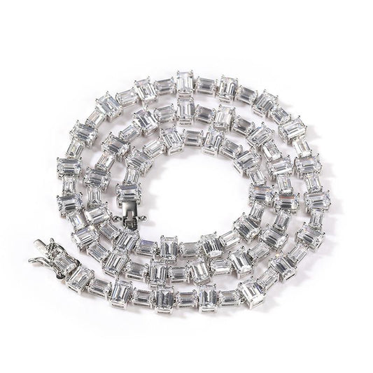 CARÁTIX - Hip Hop Pink White Square CZ Stone Bling Iced Out Tennis Link Chain Chokers Necklaces for Men Women Unisex Rapper Jewelry Valentine's Day Gift for Men & Girls & Boys Mothers' Day Gift #Springtok