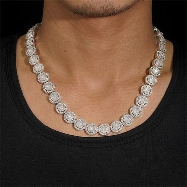 13mm Moissanite Cuban Link Necklace | S925 Silver Men’s Iced Out Hip Hop Chain - CaratixJewelry