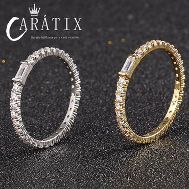 CARÁTIX Square Couple Ring | Plated Unisex Hip Hop Jewelry for Men & Women