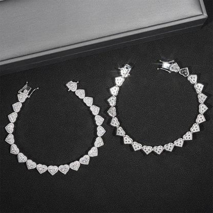 8mm Iced-Out Moissanite Bracelet/Necklace – S925 Sterling Silver Unisex Hip Hop Streetwear Jewelry - CaratixJewelry