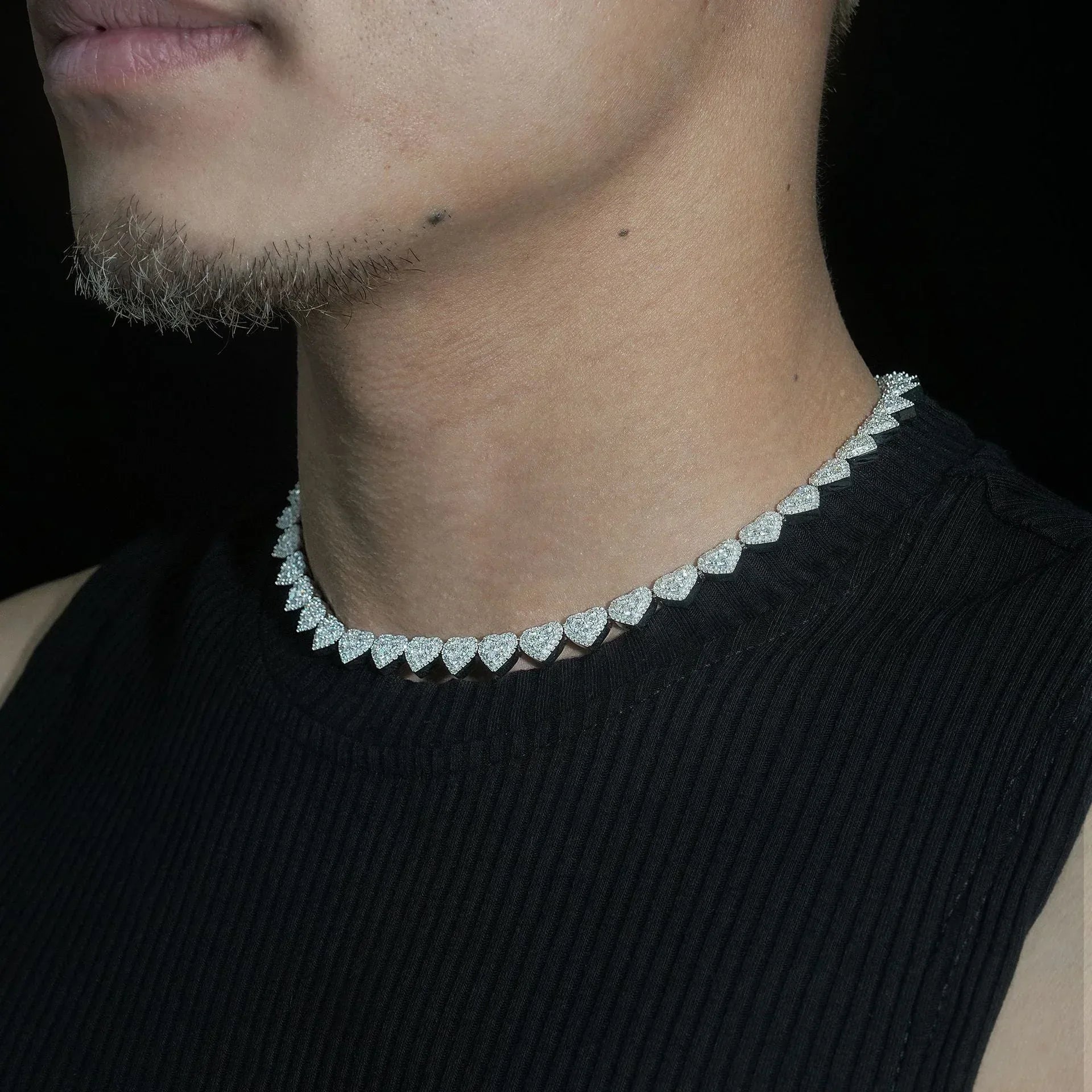 8mm Iced-Out Moissanite Bracelet/Necklace – S925 Sterling Silver Unisex Hip Hop Streetwear Jewelry - CaratixJewelry