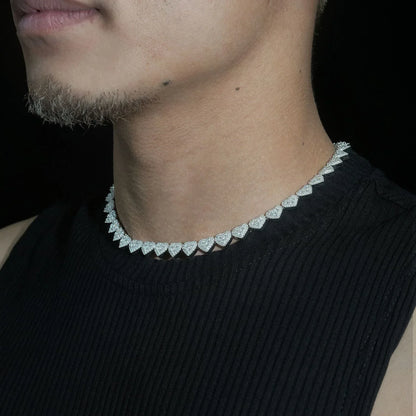 8mm Iced-Out Moissanite Bracelet/Necklace – S925 Sterling Silver Unisex Hip Hop Streetwear Jewelry - CaratixJewelry