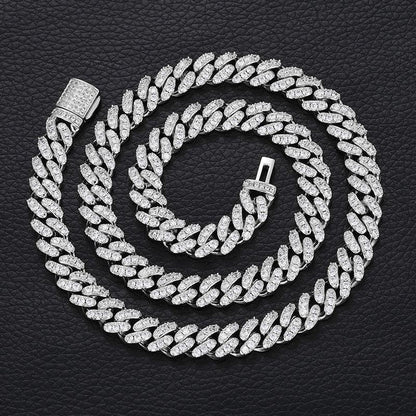 8mm Moissanite Chain Necklace – S925 Sterling Silver Iced-Out Hip Hop Jewelry with High-Quality Box Clasp - CaratixJewelry