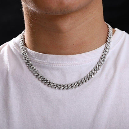 8mm Moissanite Chain Necklace – S925 Sterling Silver Iced-Out Hip Hop Jewelry with High-Quality Box Clasp - CaratixJewelry