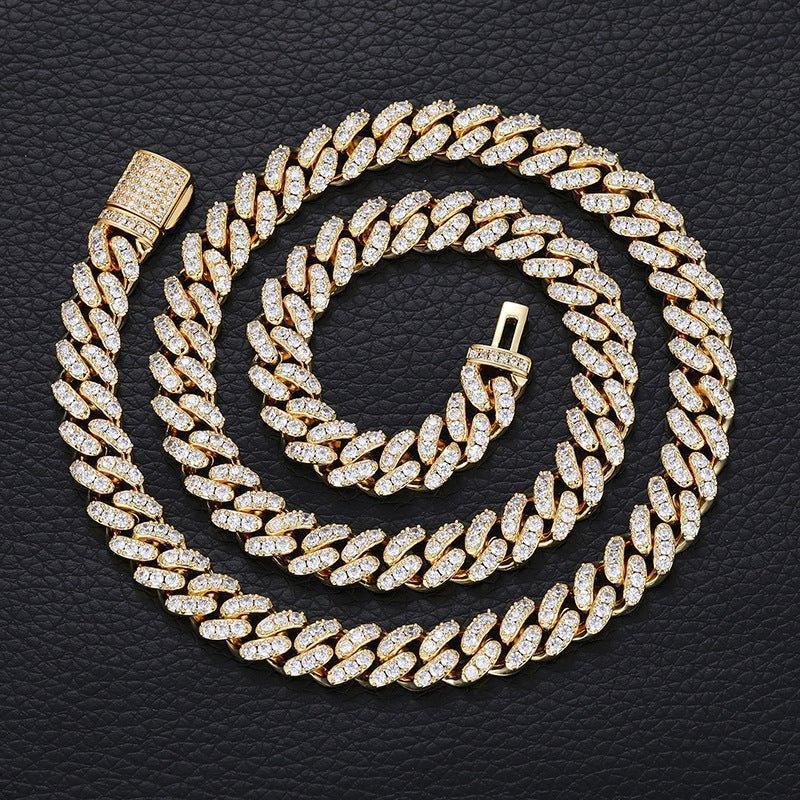 8mm Moissanite Chain Necklace – S925 Sterling Silver Iced-Out Hip Hop Jewelry with High-Quality Box Clasp - CaratixJewelry