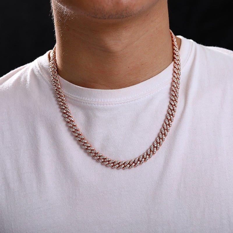 8mm Moissanite Chain Necklace – S925 Sterling Silver Iced-Out Hip Hop Jewelry with High-Quality Box Clasp - CaratixJewelry