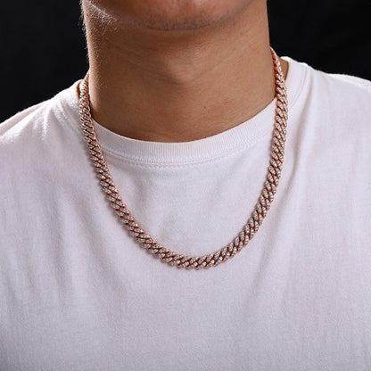 8mm Moissanite Chain Necklace – S925 Sterling Silver Iced-Out Hip Hop Jewelry with High-Quality Box Clasp - CaratixJewelry