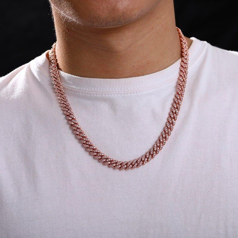 8mm Moissanite Chain Necklace – S925 Sterling Silver Iced-Out Hip Hop Jewelry with High-Quality Box Clasp - CaratixJewelry