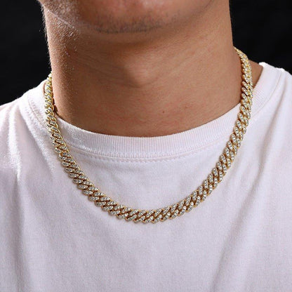 8mm Moissanite Chain Necklace – S925 Sterling Silver Iced-Out Hip Hop Jewelry with High-Quality Box Clasp - CaratixJewelry