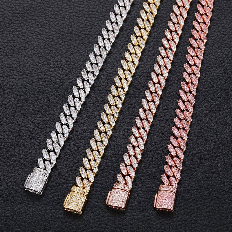 8mm Moissanite Chain Necklace – S925 Sterling Silver Iced-Out Hip Hop Jewelry with High-Quality Box Clasp - CaratixJewelry