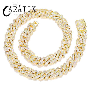CARÁTIX – Coffee Bean Rhombus Cuban Miami Link Choker Necklace | Iced Out CZ Bling Hip Hop Jewelry for Men & Women, Rapper Street Style - CaratixJewelry