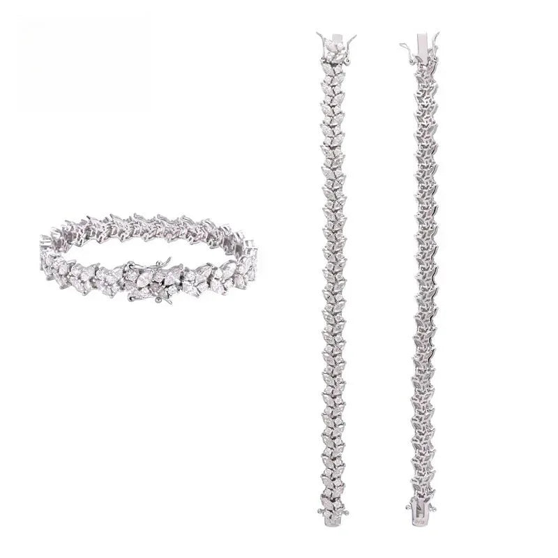 Unique-Design Moissanite Bracelet – S925 Sterling Silver Iced-Out Luxury Unisex Streetwear Jewelry - CaratixJewelry