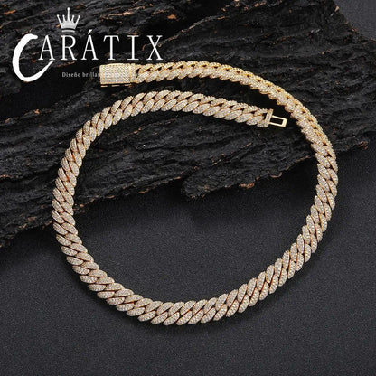 CARÁTIX - 10MM Mens  Luxury 5A CZ Miami Cuban Necklace Argenteous Plated Cuban Link Bracelet Gift Valentine's Day Gift for Men & Girls & Boys Mothers' Day Gift #Springtok