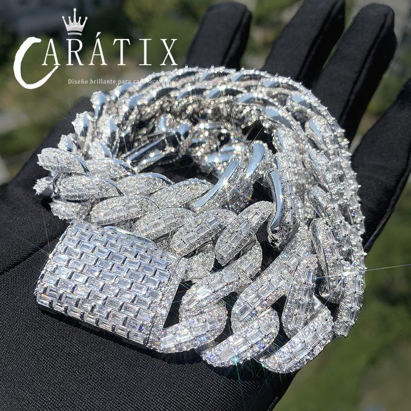 CARÁTIX – 20mm Big Round Cuban Link Chain Necklace | Iced Out CZ Hip Hop Jewelry for Men & Women