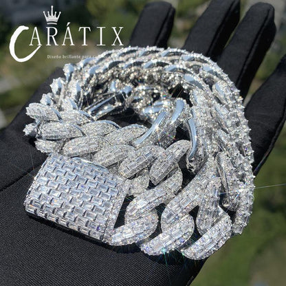 CARÁTIX – 20mm Big Round Cuban Link Chain Necklace | Iced Out CZ Hip Hop Jewelry for Men & Women