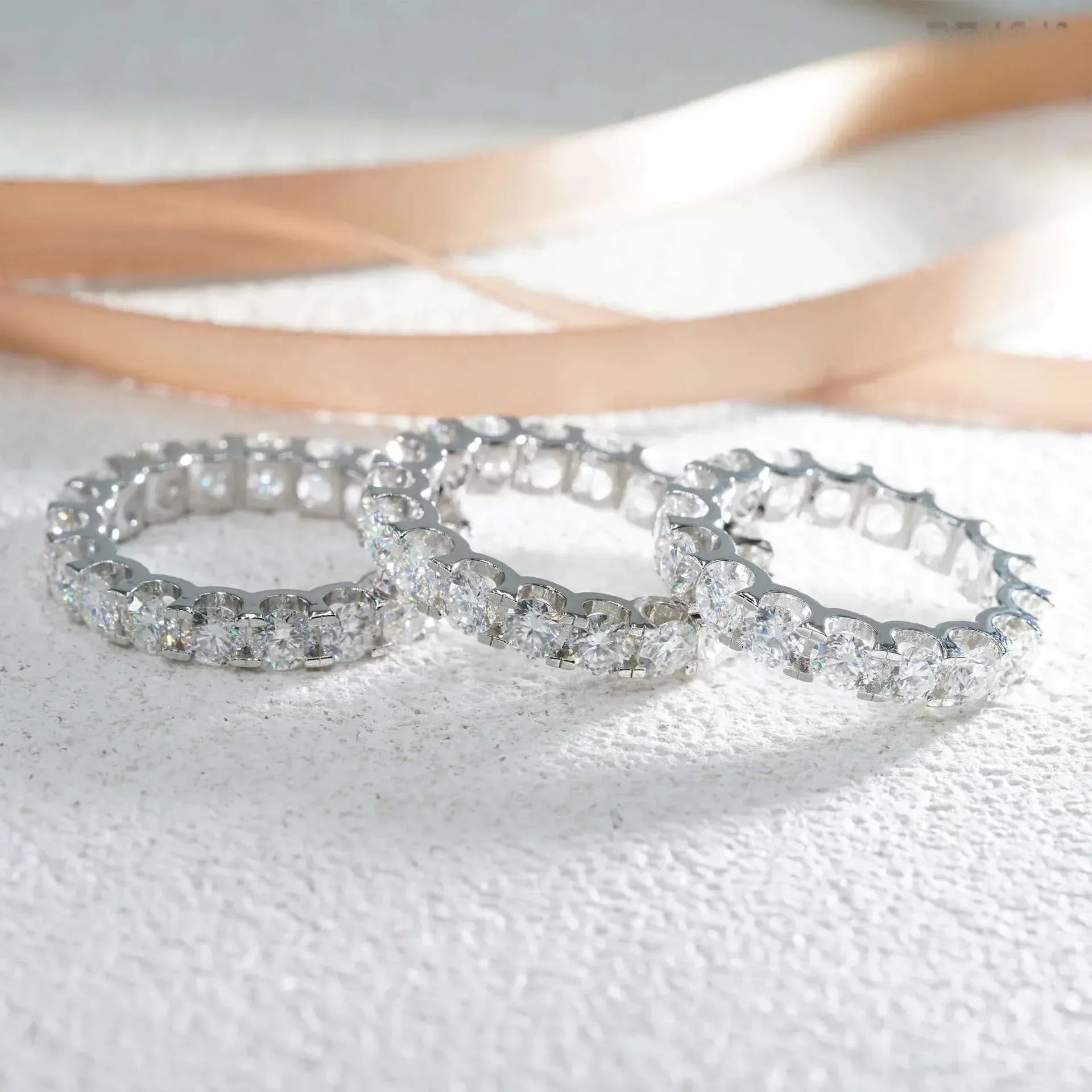 4mm Moissanite Band Ring | S925 Silver Unisex Iced Out Hip Hop Jewelry - CaratixJewelry