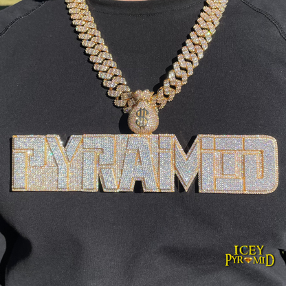 Money Bag Bail Two Layers Iced Out Personalized Custom Name Necklace Pendant – Luxury Hip Hop Jewelry for Men & Women