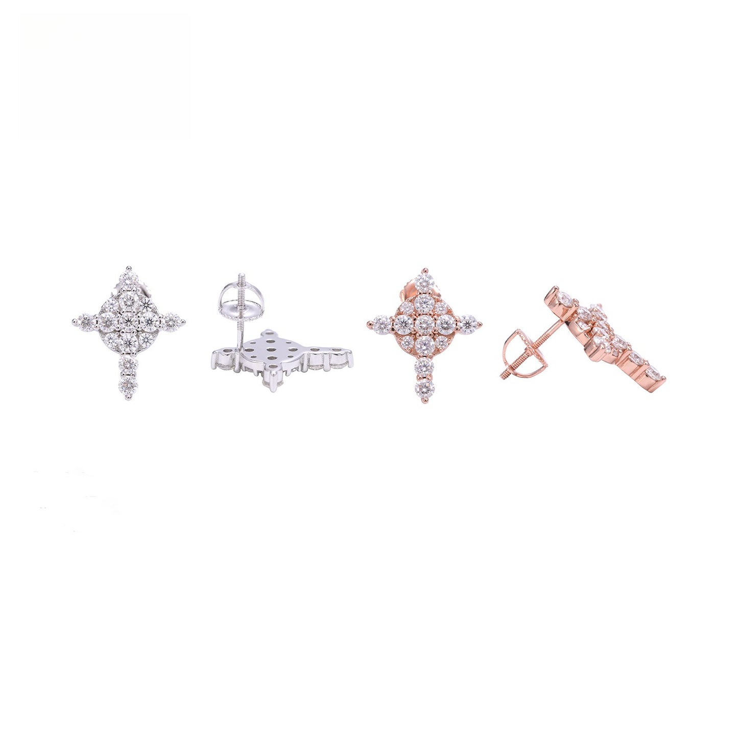 S925 Sterling Silver Moissanite Stud Earrings | D Color VVS1 Solitaire | Caratix