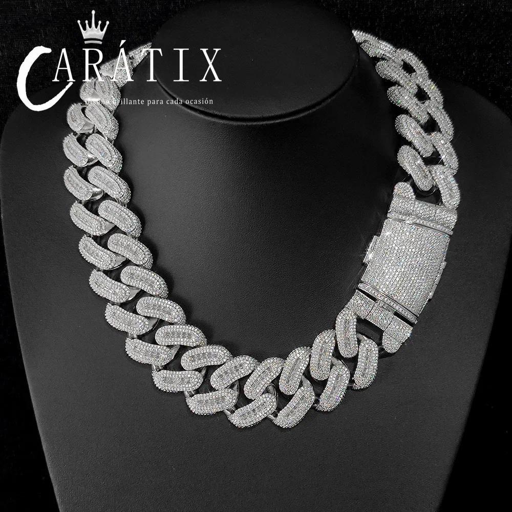 CARÁTIX 29mm Rectangle CZ Cuban Chain | Bling Zircon Hip Hop Necklace for Men
