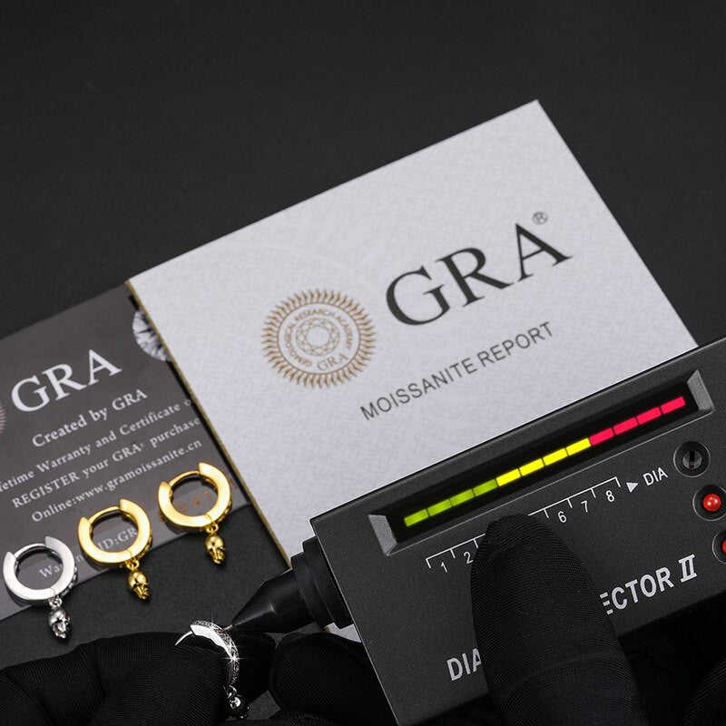 VVS Lab Diamond Skull Huggie 925 Sterling Silver Hip Hop Earrings