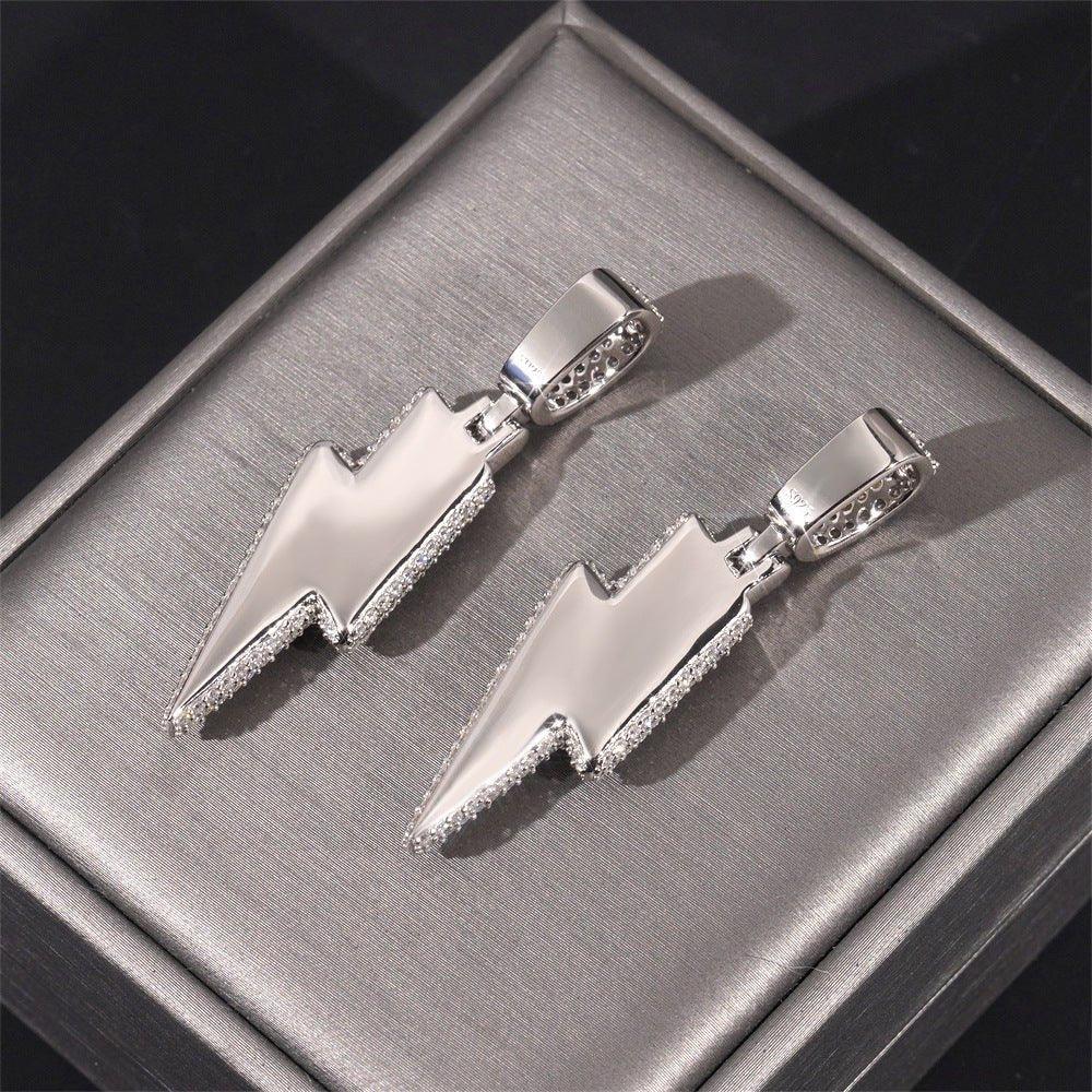 925 Silver Full Moissanite Pendant – Hip-Hop Street Dance Style, Men’s Trendy Two-Tone Pendant - CaratixJewelry