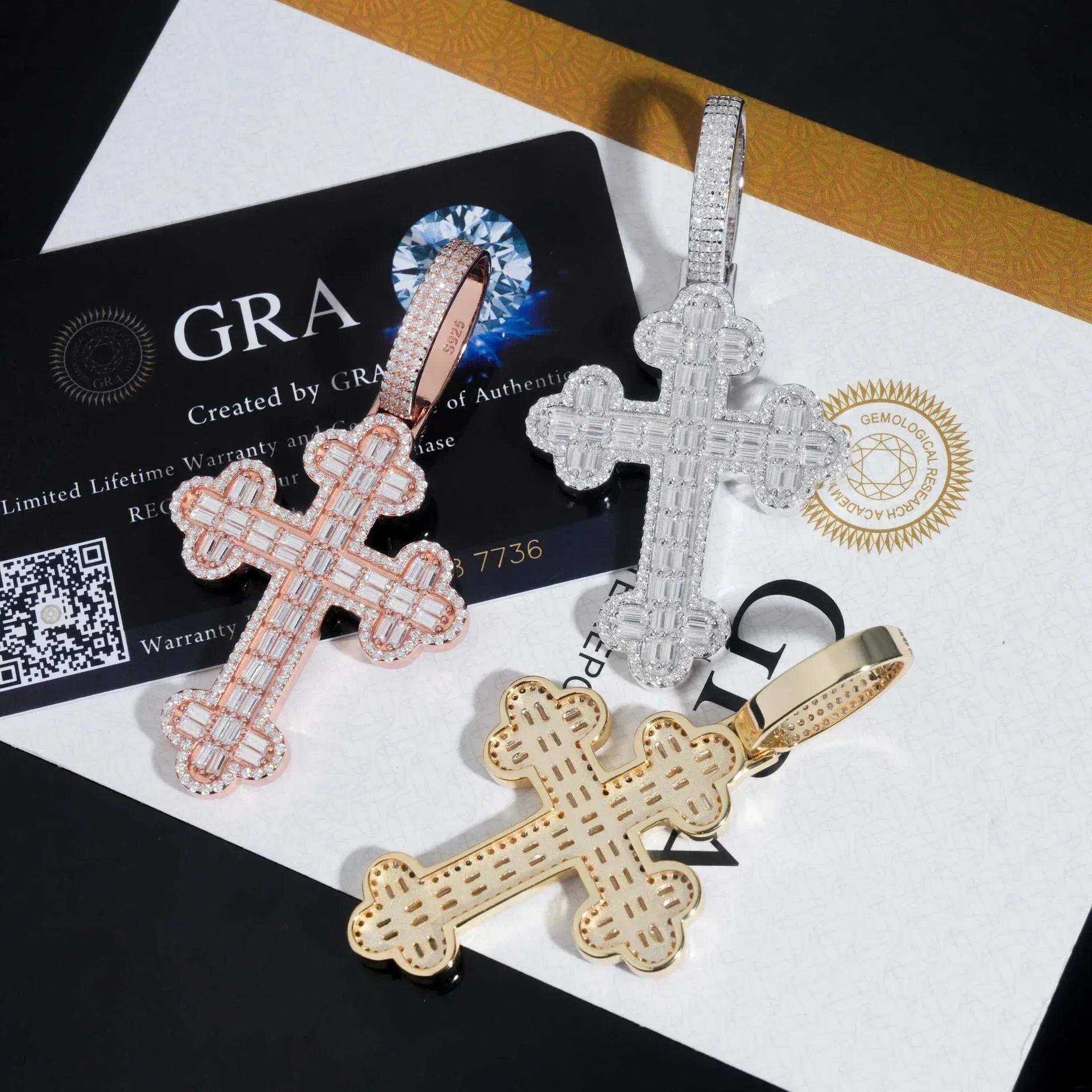 925 Silver Moissanite Cross Pendant – Hip-Hop Style, High-Quality Jewelry - CaratixJewelry