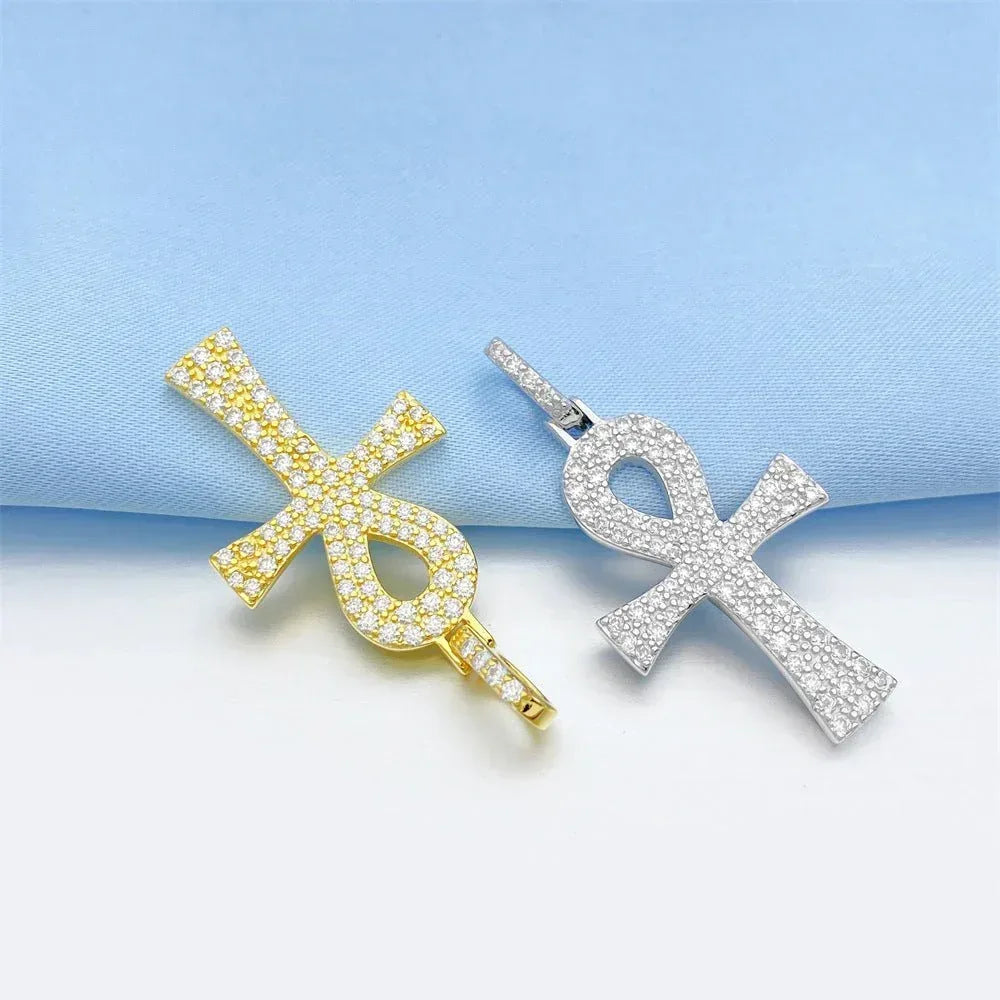 925 Silver Moissanite Cross Pendant – Hip-Hop Style, Trendy Jewelry - CaratixJewelry