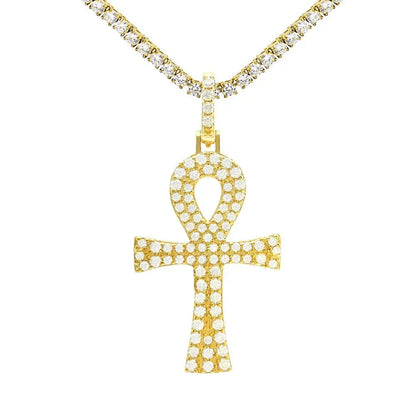 925 Silver Moissanite Cross Pendant – Hip-Hop Style, Trendy Jewelry - CaratixJewelry
