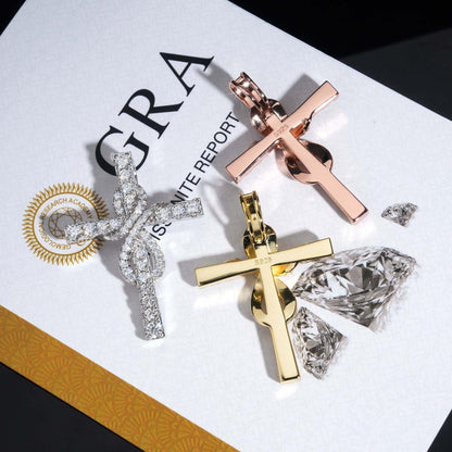 925 Silver Moissanite Hip-Hop Cross Pendant – Trendy Jewelry, High-Quality Design - CaratixJewelry