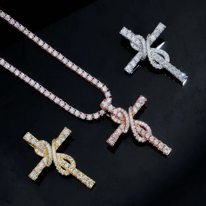 925 Silver Moissanite Hip-Hop Cross Pendant – Trendy Jewelry, High-Quality Design - CaratixJewelry