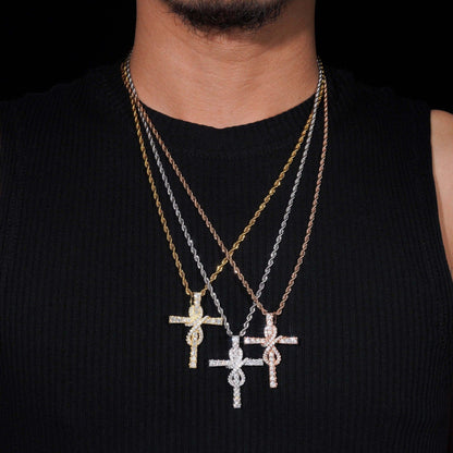 925 Silver Moissanite Hip-Hop Cross Pendant – Trendy Jewelry, High-Quality Design - CaratixJewelry