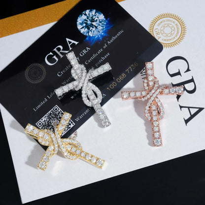 925 Silver Moissanite Hip-Hop Cross Pendant – Trendy Jewelry, High-Quality Design - CaratixJewelry