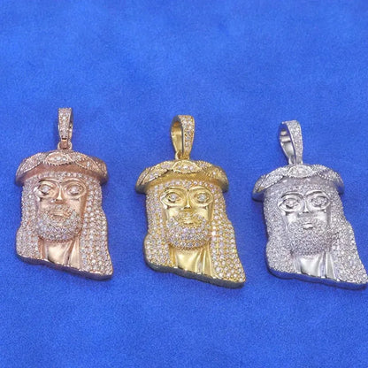 925 Silver Moissanite Jesus Pendant Necklace – Hip-Hop Style, Unisex Shining Ice Jewelry, Passed Test - CaratixJewelry