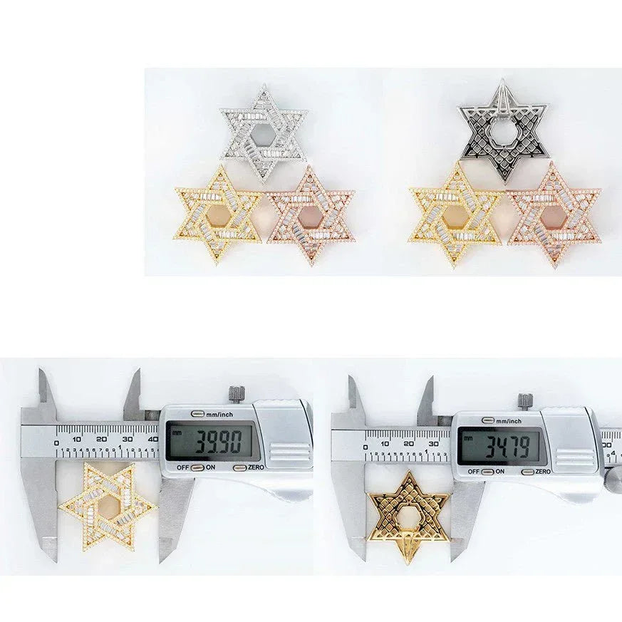 925 Silver Moissanite Star Pendant – European & American Hip-Hop Jewelry, In Stock - CaratixJewelry