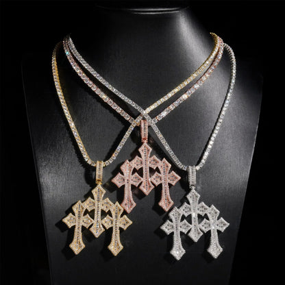 925 Sterling Silver Moissanite Cross Pendant Necklace – Classic Sparkling Christian Jewelry - CaratixJewelry