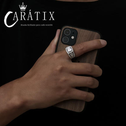 CARÁTIX Big Zircon Ring | True Electroplated Micro-Inlaid Hip Hop Jewelry for Men